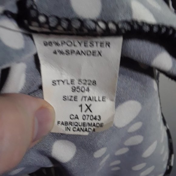 Brody Myles Collection Polka Dot Peplum Top Ladies 1X - Picture 5 of 5